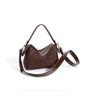 2025 Simple Textured Cowhide Boston Crossbody Bag with Niche Design