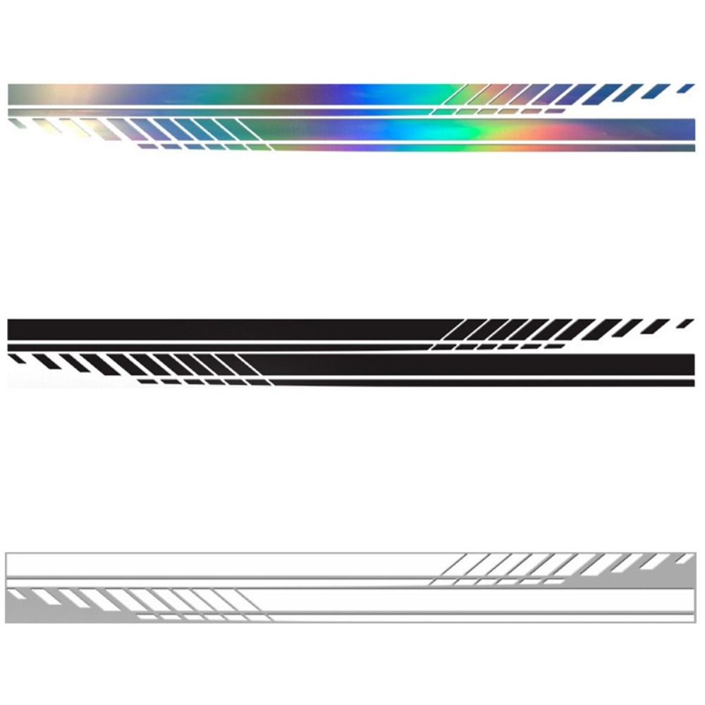 2Pcs PVC Car Body Side Decal Multi-color Racing Stripe Graphic Stickers Car Side Stickers  Auto