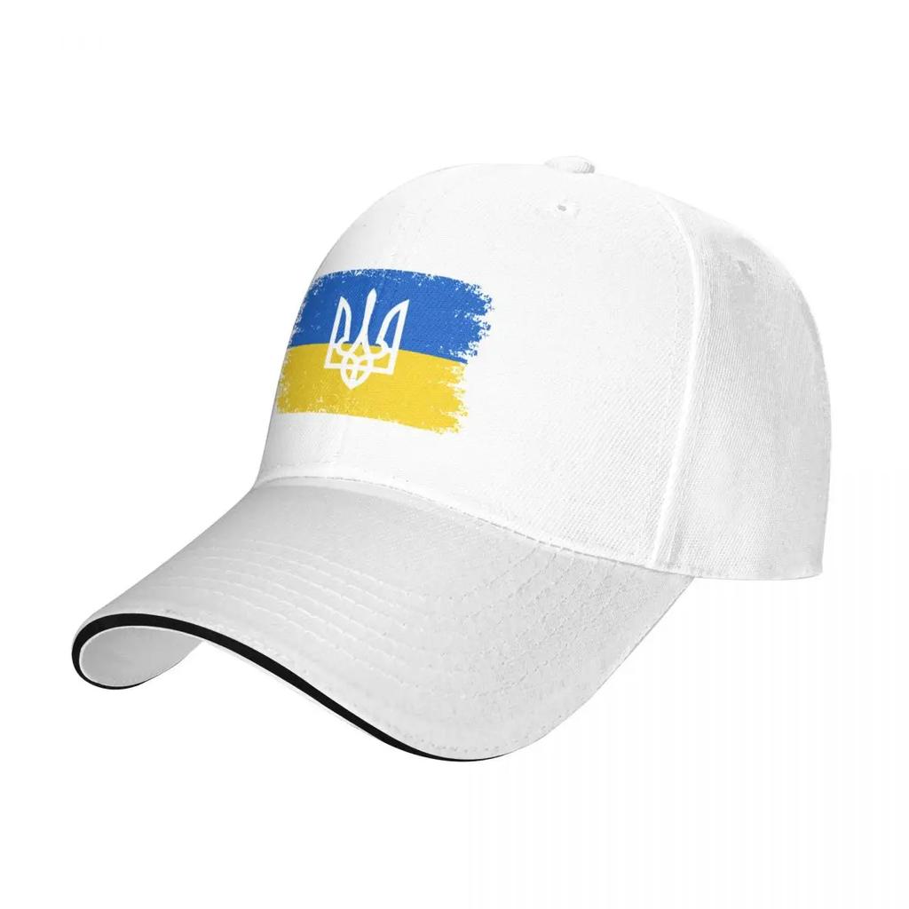 Ukraine Ukrainian National Flag Baseball Caps Casual Sandwich Caps Unisex Polyester Headwear Workouts