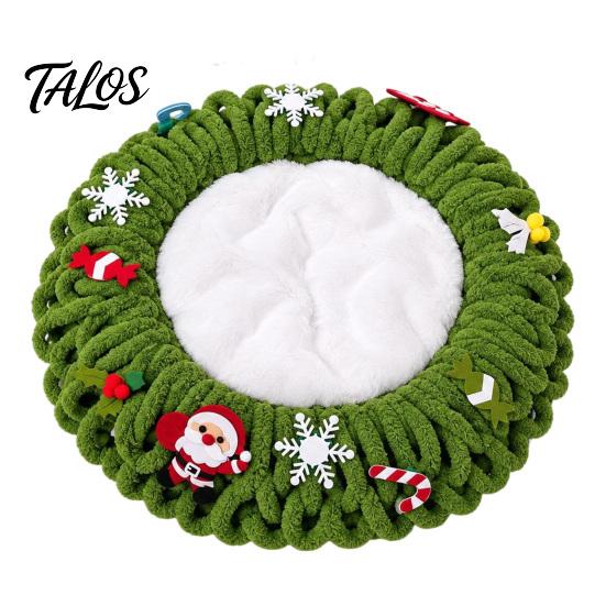Fluffy Pet Cave Christmas Bed, Oval Wrapped Cat Warm Faux Thickened Cozy Shelter Winter Nest for Small Cats Dogs, Decor Sofa