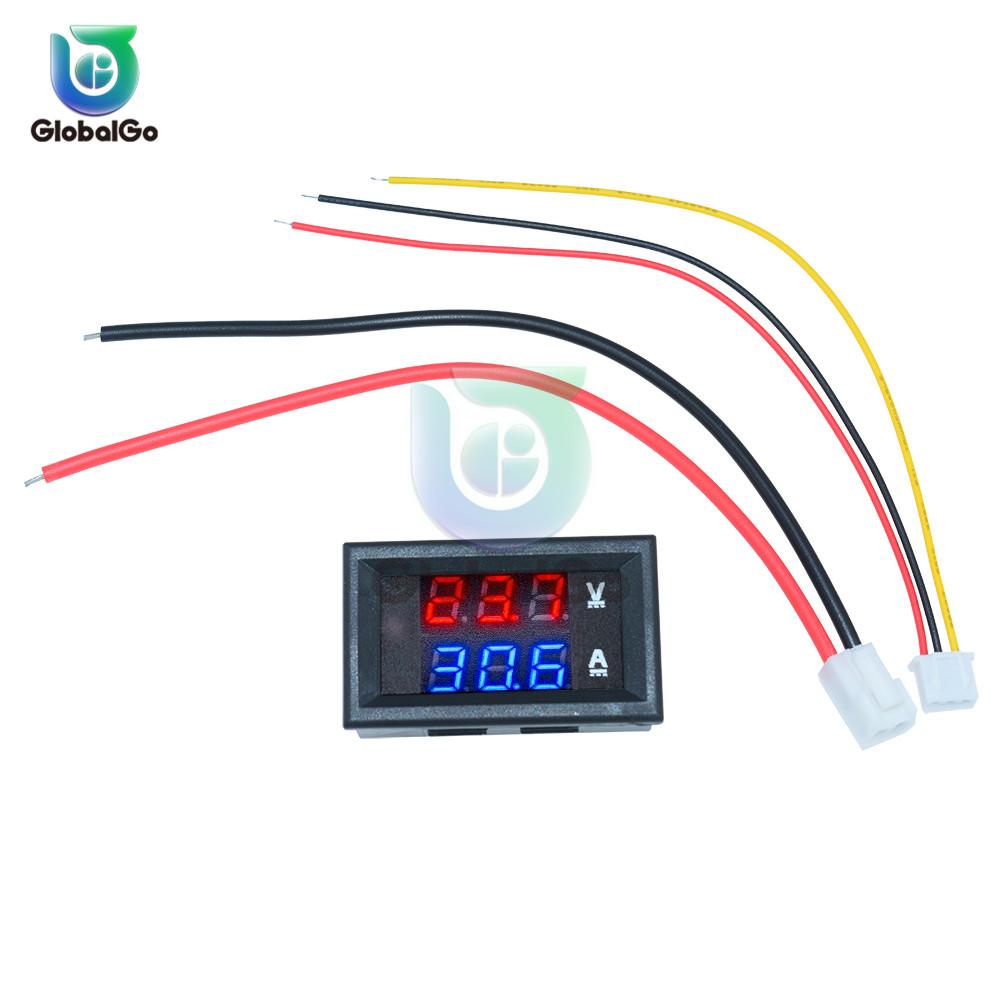 Digital Car Voltmeter Ammeter Motorcycle Voltage Indicator Tester Current Meter Tester 12V 2pin 3pin Cable DC100V 10A 50A 100A