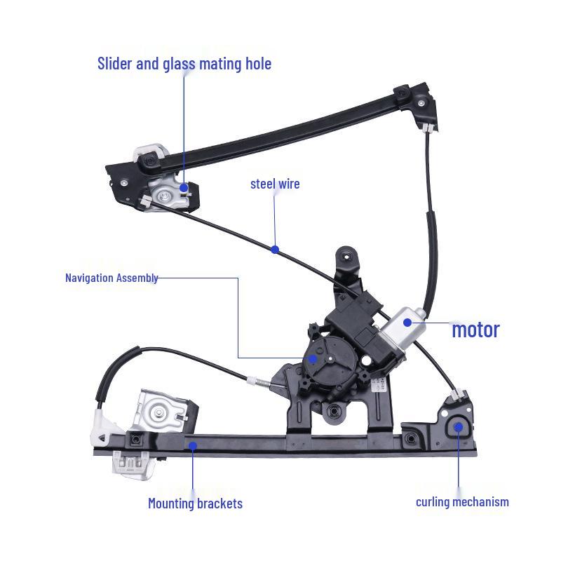 Fits 08-17 VW Lavida Power Window Regulator Assembly with Bracket, Motor, and Lifter.