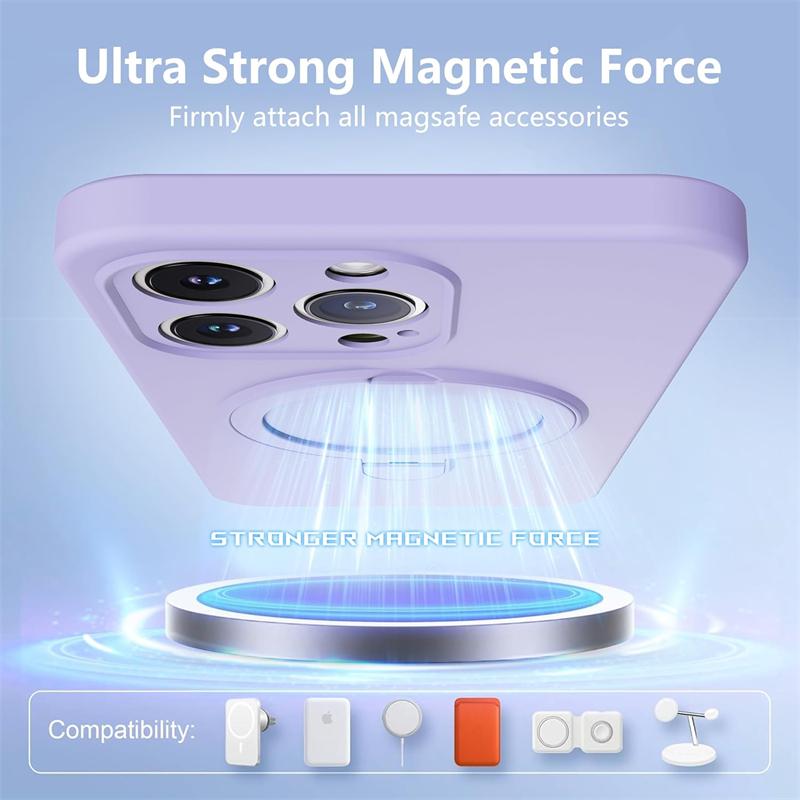 Liquid Silicone Magnetic Ring Holder Case for Magsafe IPhone 17 Air 16 15 14 13 12 Pro Max Plus 17Pro Mag Safe Stand Phone Cover