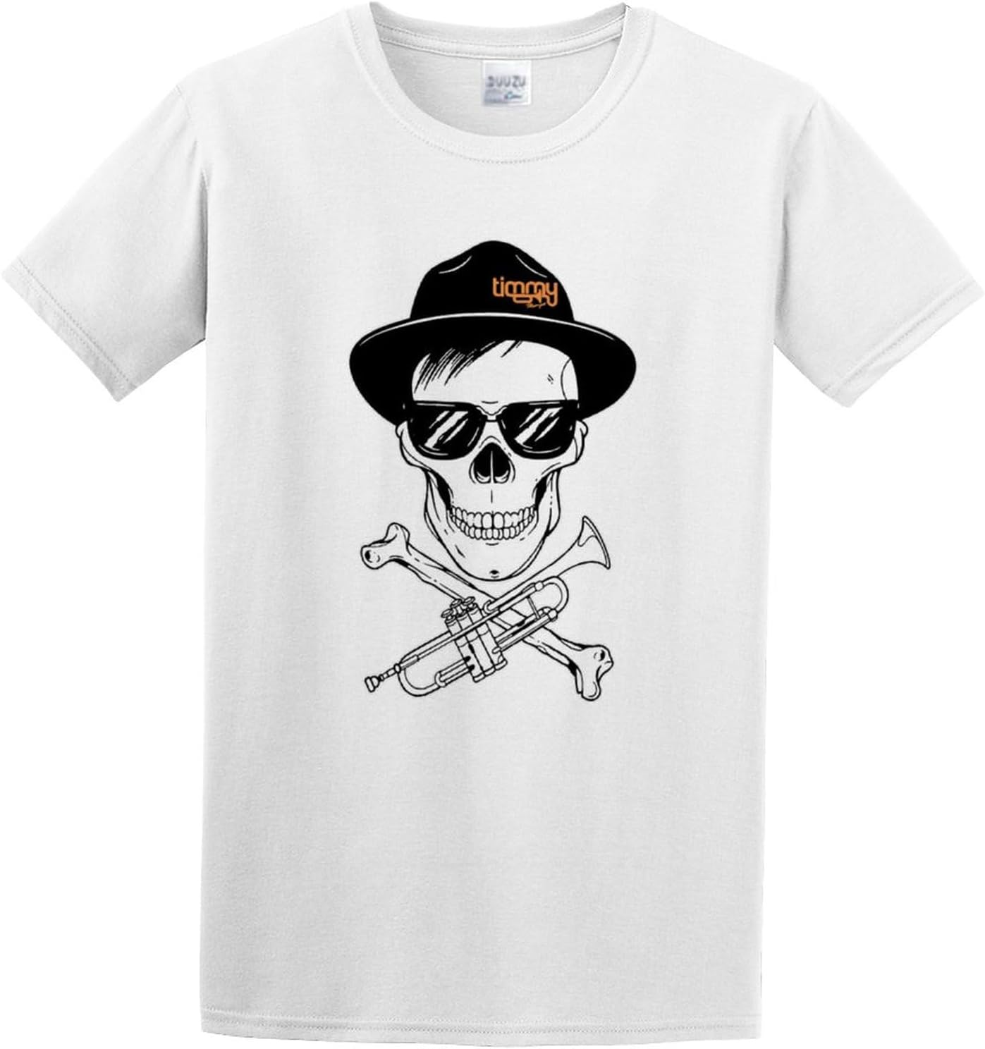 Round Neck T-Shirt Timmy Trumpet Skull Men Electro House Dj S