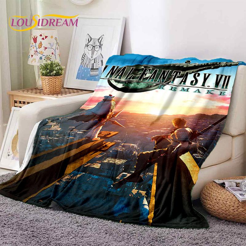 Final Fantasy Series Games Soft Blankets,Keep Warm Throw Blanket Comfortable Blanket for Picnic Beds Sofa Home Bedroom Gift Kids