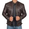 2023 European & American Men's Stand Collar Leather Motorcycle Jacket PY53