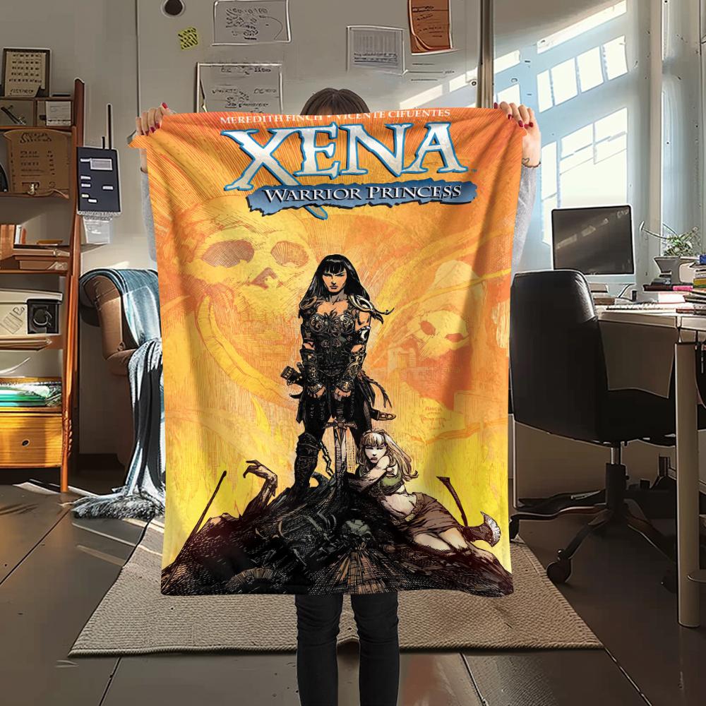 1PC Xena Warrior Print Flannel Blanket, High quality Comfortable for All Seasons, Home Decor, Warmth and Comfort, Perfect for Christmas Gifts252