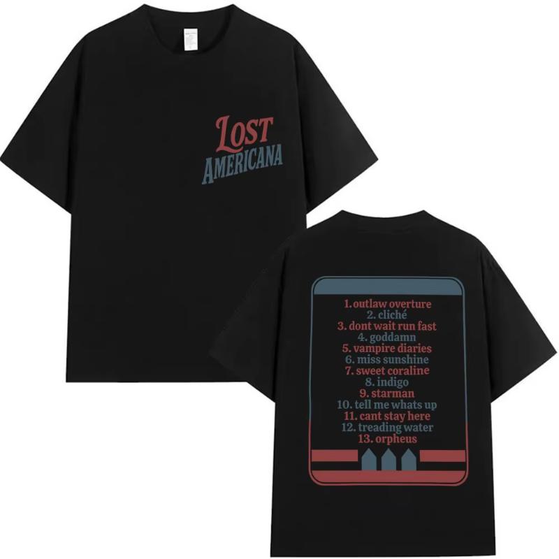 MGK Lost XX Americana Tour 2025 Print T Shirt Unisex Women Casual Cotton Short Sleeve Tshirt Fans Gift Clothing Retro Tshirts