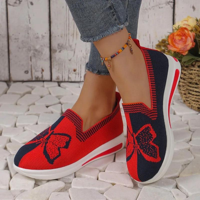 2024 New Fashionable Women's Sports Shoes Color Matched Versatile Spring and Autumn Mesh Breathable Low-Heel Casual Shoes