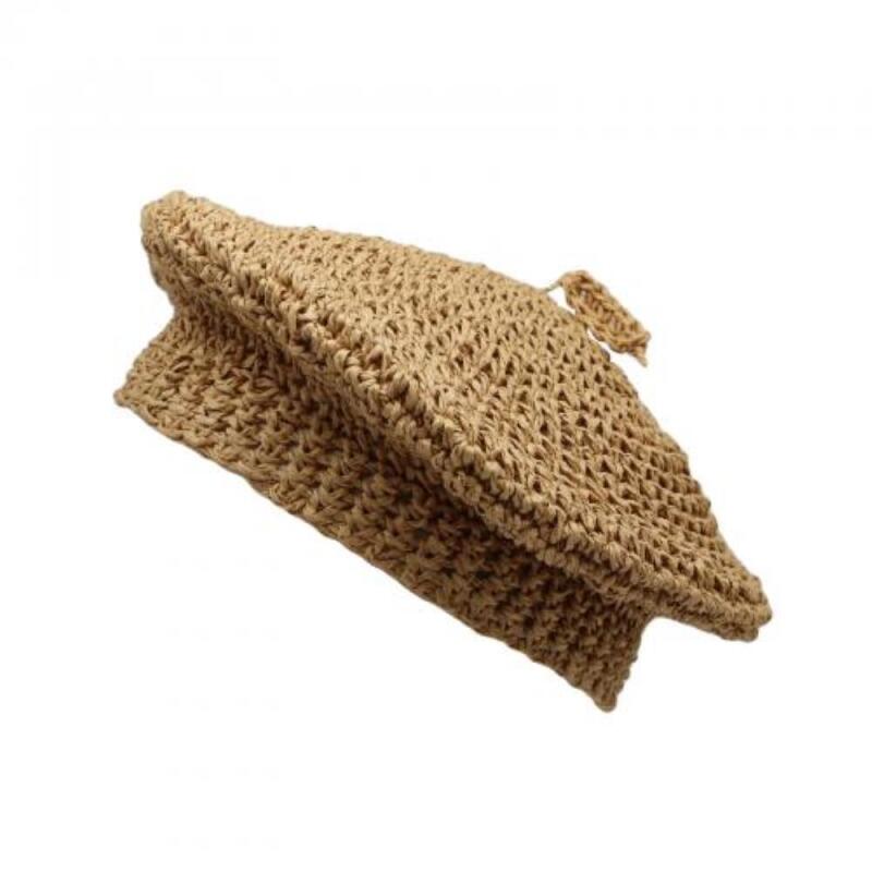 Женская летняя плетёная соломенная шляпа-топ из ротанга C6889_Ivory