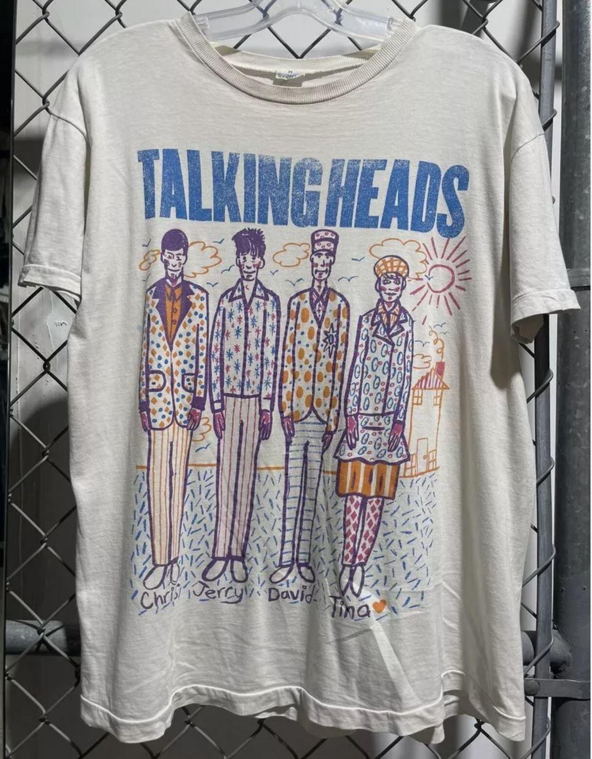Vintage 80s Talking Heads Short Sleeve Unisex Tshirt For Men Women S