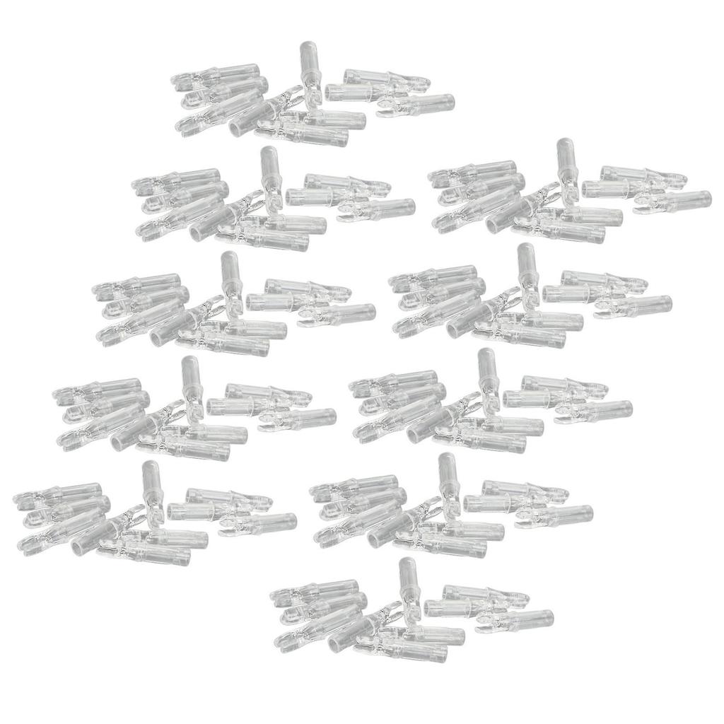 100pcs Archery Arrow Nock Durable Plastic Insert Arrow Nocks Light Weight Arrow Nocks Replacement for Archery Bow Transparent
