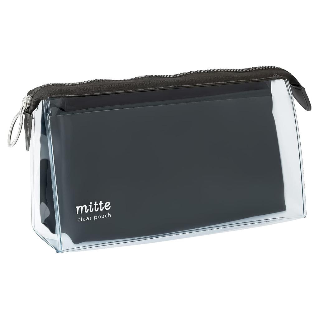 Sunstar Stationery Pen Case Clear Pouch Mitte Gusset Light Black S2312735