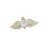 Broche ailes d'ange haut de gamme pour femme, broche délicate, accessoires de cou haut de gamme, strass, costume, pull, corsage