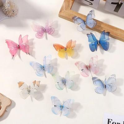 BABY BOWS 5Pcs/lot Butterfly Hairclips for Women Boutique Hair Accessories Fresh for Girls Hairgripes Alloy Clip Girls Barrette