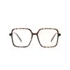 Glasses B309 Square Thin Frame Large Frame Tortoiseshell Transparent Student Flat Mirror