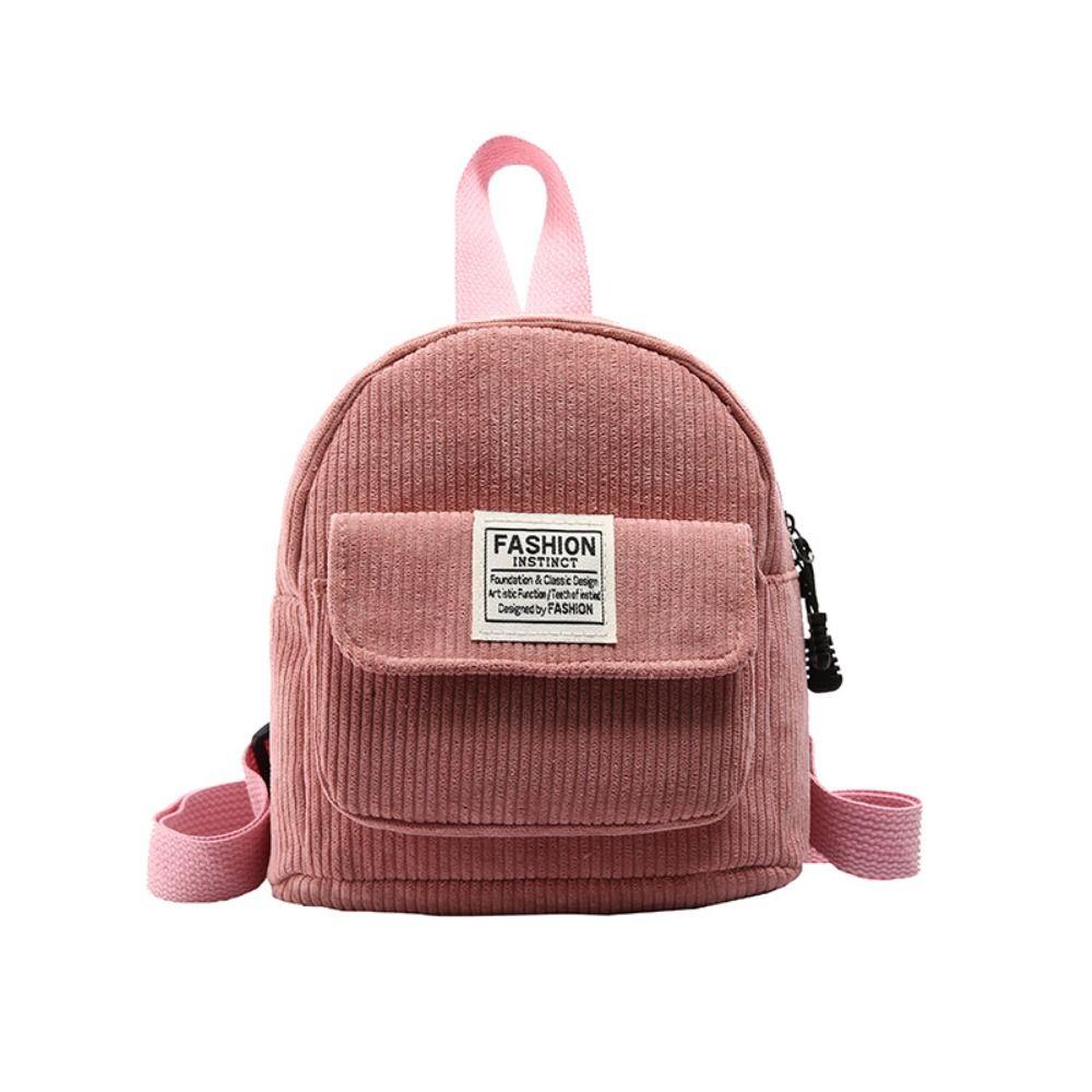 

Korean Style Corduroy Backpack Phone Bags Women School Bags Fashion Mini Shoulder Bags Women розовый
