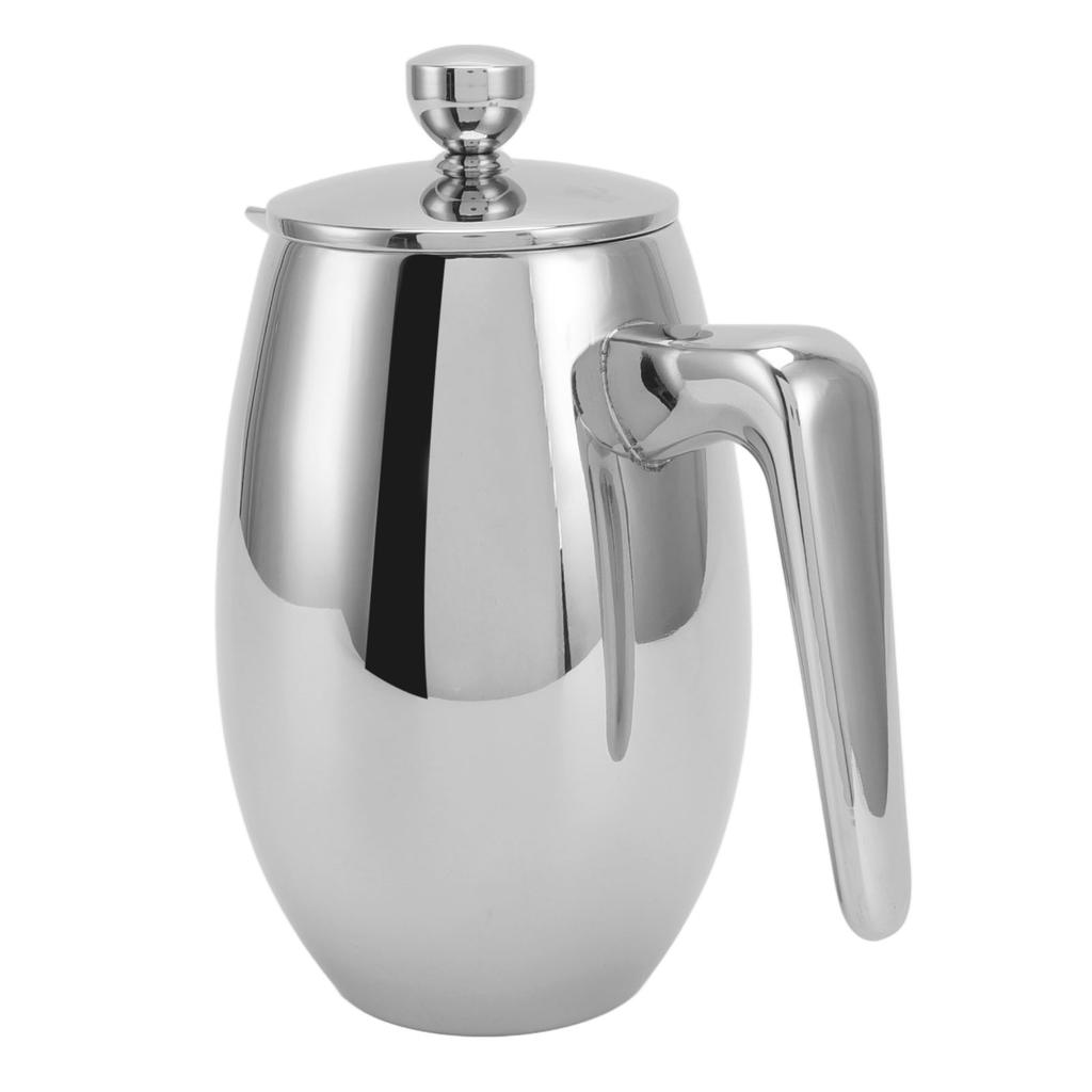French Press 304 Paslanmaz Çelik Çift Katmanlı U Şekilli Ağızlı Ev İçin El Demleme Çaydanlığı