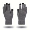 WTEMPO Men's Autumn Winter Full Finger Gloves Windproof Cold-proof Touch Screen Couple Gloves Outdoor Cycling Non-slip Warm Knitted Gloves