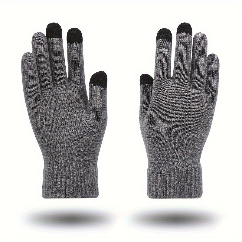 WTEMPO Men's Autumn Winter Full Finger Gloves Windproof Cold-proof Touch Screen Couple Gloves Outdoor Cycling Non-slip Warm Knitted Gloves
