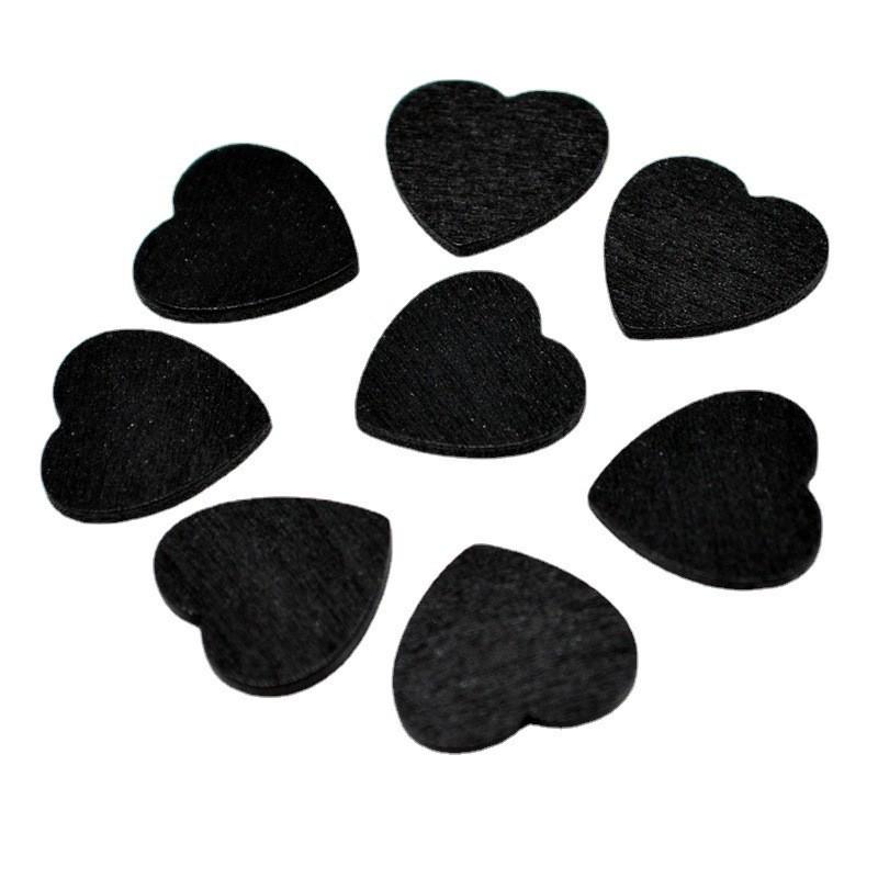 18mm Wooden Heart Chips, 100pc Pack - Colored Wedding & Festival DIY Decorations
