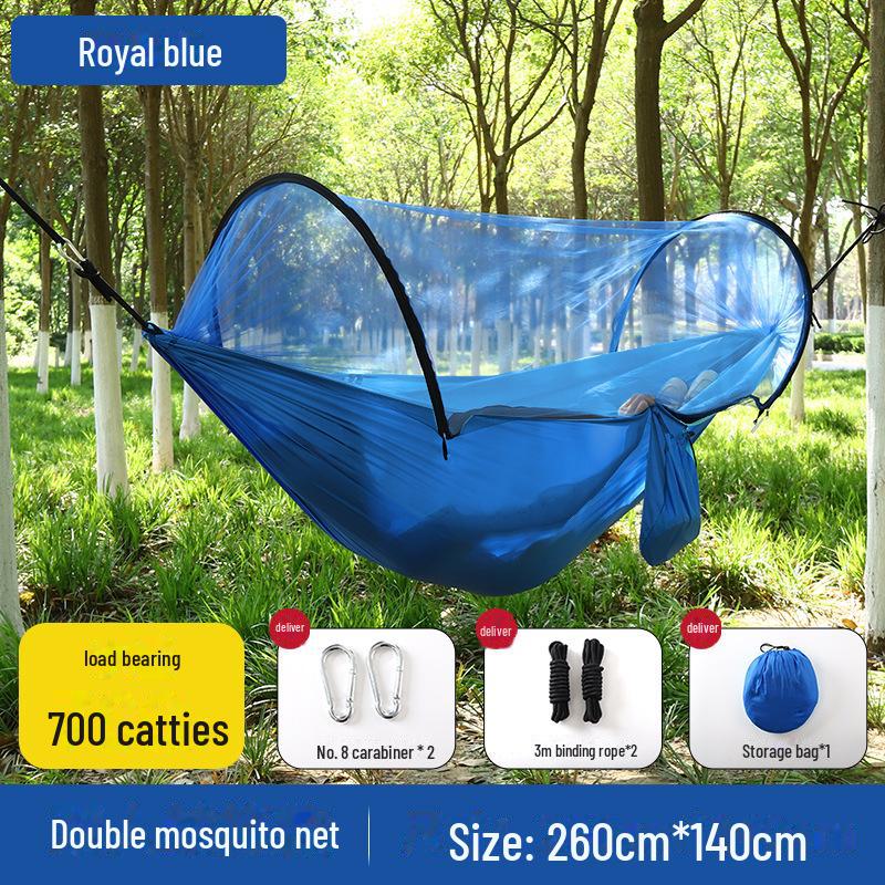 """Schnellöffnende Mückendichte Outdoor-Hängematte mit Netz - Einzel-/Doppel-, Kippsicher, Nylon"""