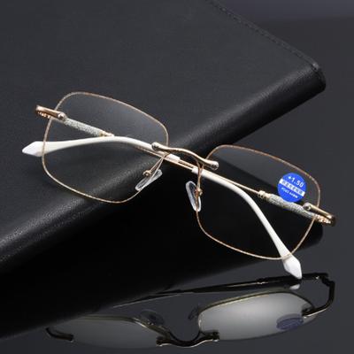 Women Reading Glasses Frameless Presbyopic Glasses  Shiny Glasses Light Luxury Anti-Blue Light Clear Glasses Anti-Reflective