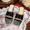 Fashion Shoes Big Size Slippers Casual Slides Rivet Slipers Women Luxury Soft Flat 2025 Fashion Rivet Slippers Soft Flat Shoes Female Lu