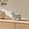 Burr-Free Animal Figurine 3D Printed Highland Cow Ghost Statue Halloween Yak Figurine Modern Art Minimalist Sculpture for Home Office Shelf