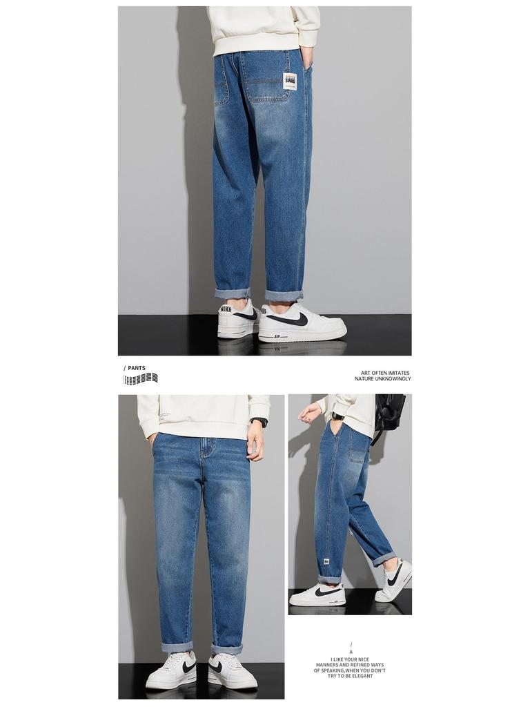 WilliamPOLO Men's Retro Autumn Casual Straight-Leg Jeans