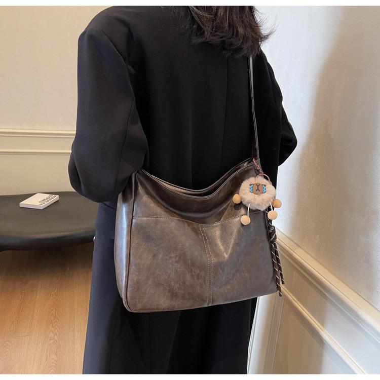 IELGY Retro Large-Capacity Bag Autumn Winter Commuter Shoulder Cross-Body Fashion Tote Bag