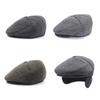Men Middle-aged Solid Hat Autumn and Winter Hats Warm Ear Protectors Senior Hat