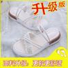 Two women wearing sandals in the summer of 2025, the new sports mid-heel wedge heel muffin thick-soled Roman pregnant women's flat-soled women's shoes