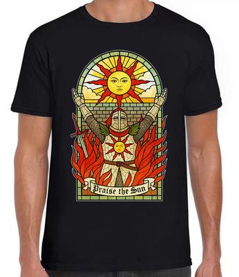 Lob die Sonne Tarotkarten Danke Gott Online-Spiel Dark Souls Spieler Meme Kultfilm Musik Unisex Cooles Geschenk Schwarzes T-Shirt Tops