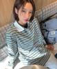 Maseumaluljeueopaeleol Multi Strip Collar Long Sleeve_Melange Gray