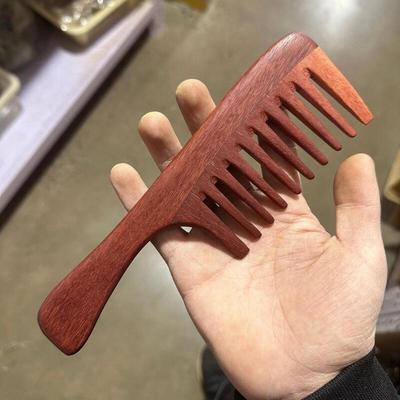 Red Sandalwood Carved Wide-Tooth Comb