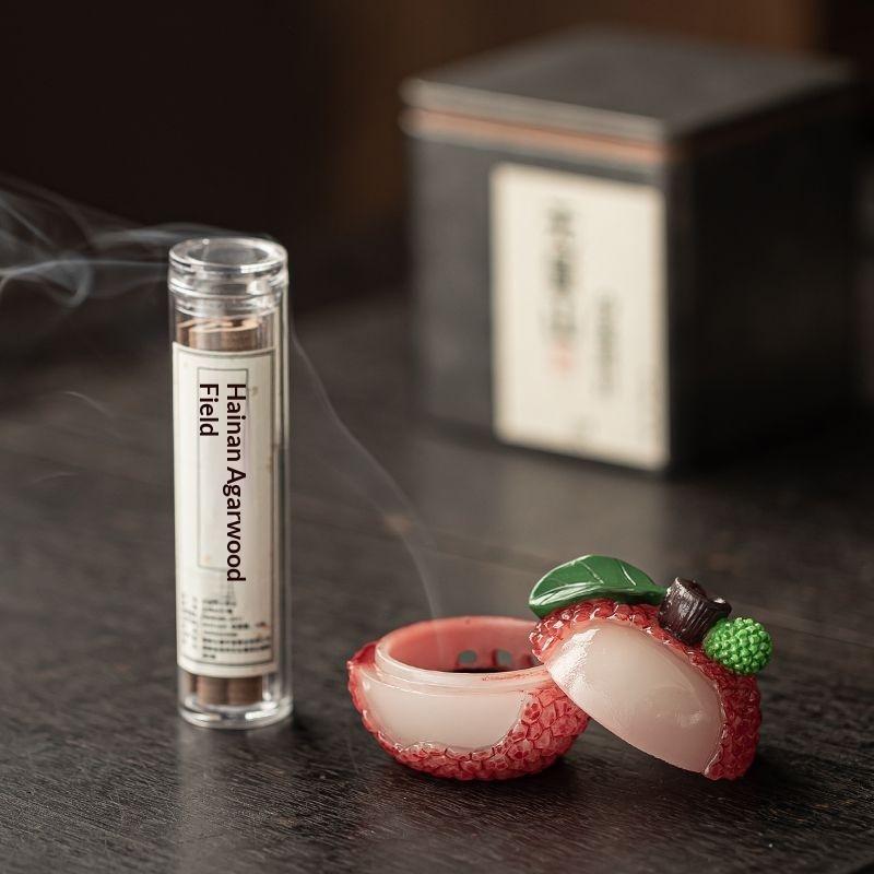 Lychee Fruit Shaped Incense Burner Mini Auspicious Cloud Tray for Sandalwood Agarwood Home Aroma Diffuser