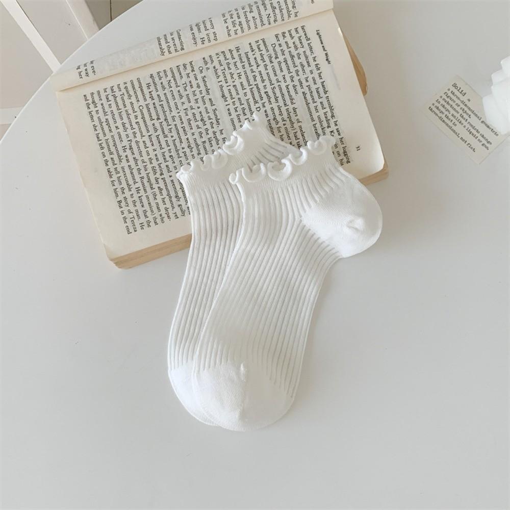 Cotton Ruffle Socks Breathable Short Socks Sweet Lace Ruffle Socks for Daily Wear