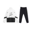 Li-Ning Color Block Letter Print Cardigan Stand Collar Windbreaker Comfortable Cuffed Warm Long Pants Casual Sports Suit AFDU419-2+YKLU333-1