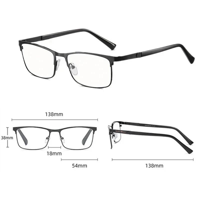 Quadratische Metall Vollrand Lesebrille Herren Business Alterssichtigkeit Brille für Ältere Blaulichtschutz Augenschutz Brille