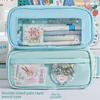PVC Korean Style Pencil Case Flower Cloth PVC Pencil Pouch Ins Sweet Y2K Stationery Bag  School