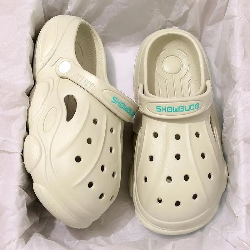 Fashion Thick Round Toe Slides Mules Women's Slippers and Ladies Sandals Shoes on Beach Outside Kawaii Cartoon Junior Cute H Sandal Sale