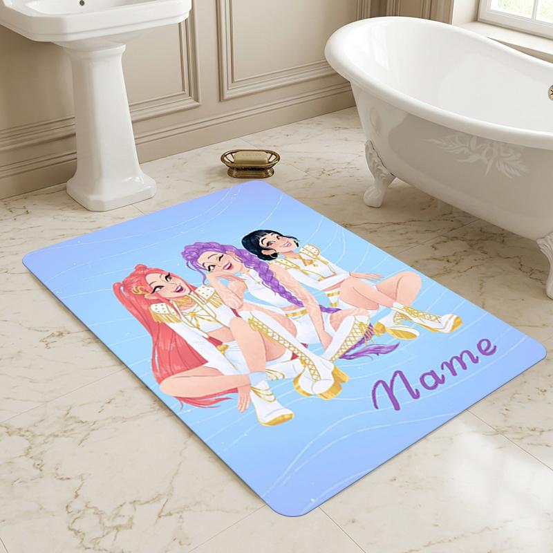 Custom Name Fantasy Heroes Living Room Non-Slip Area Rug Soft Carpet for Bedroom Kids Playroom Sofa Office Home Decor Doormat