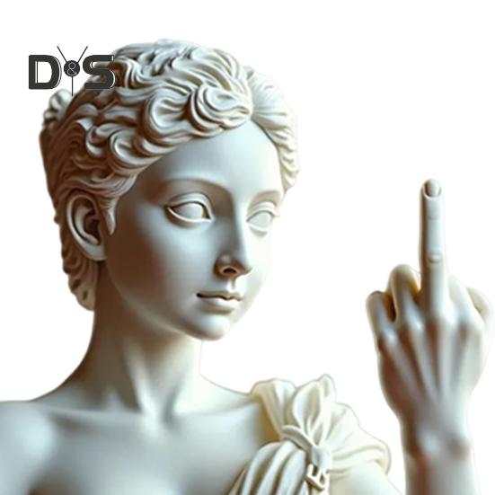 Middle Finger Women Bust Statue Women with Attitude Resin Sculpture Figurine Home Office Bookshelf Desktop Decoration Ornament