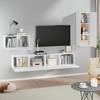 4 Piece TV Cabinet Set White Particleboard