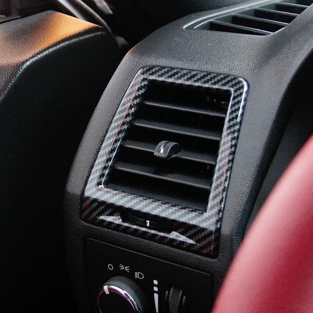 Pokrywa nawiewu z włókna węglowego Zestaw ozdobny gniazda klimatyzacji do Dodge Challenger 2008-2014