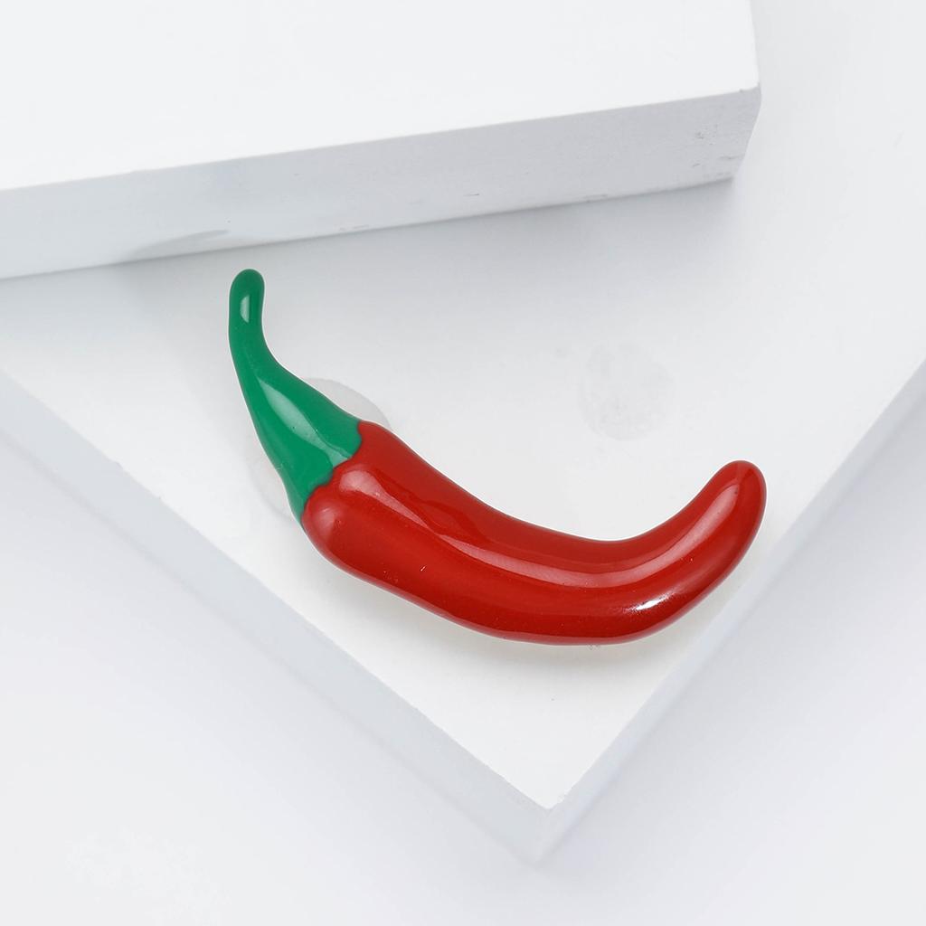 Personalized And Creative Alloy Enamel Red Pepper Brooch Fashionable And Simple Men'S And Women'S Clothing Corsage Jewelry Pin