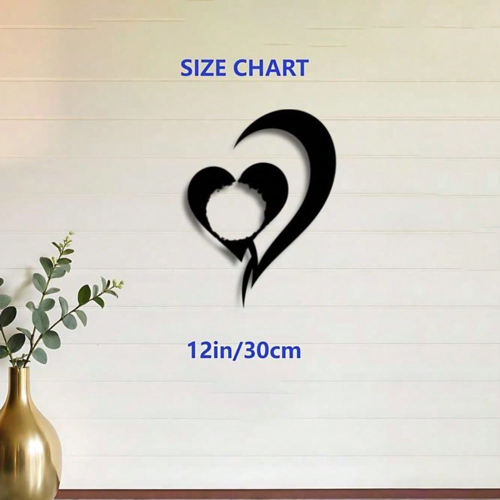 Modern Heart Metal Wall Art Gold Accent Iron Love Sculpture Easy Install Decor Valentine Gift