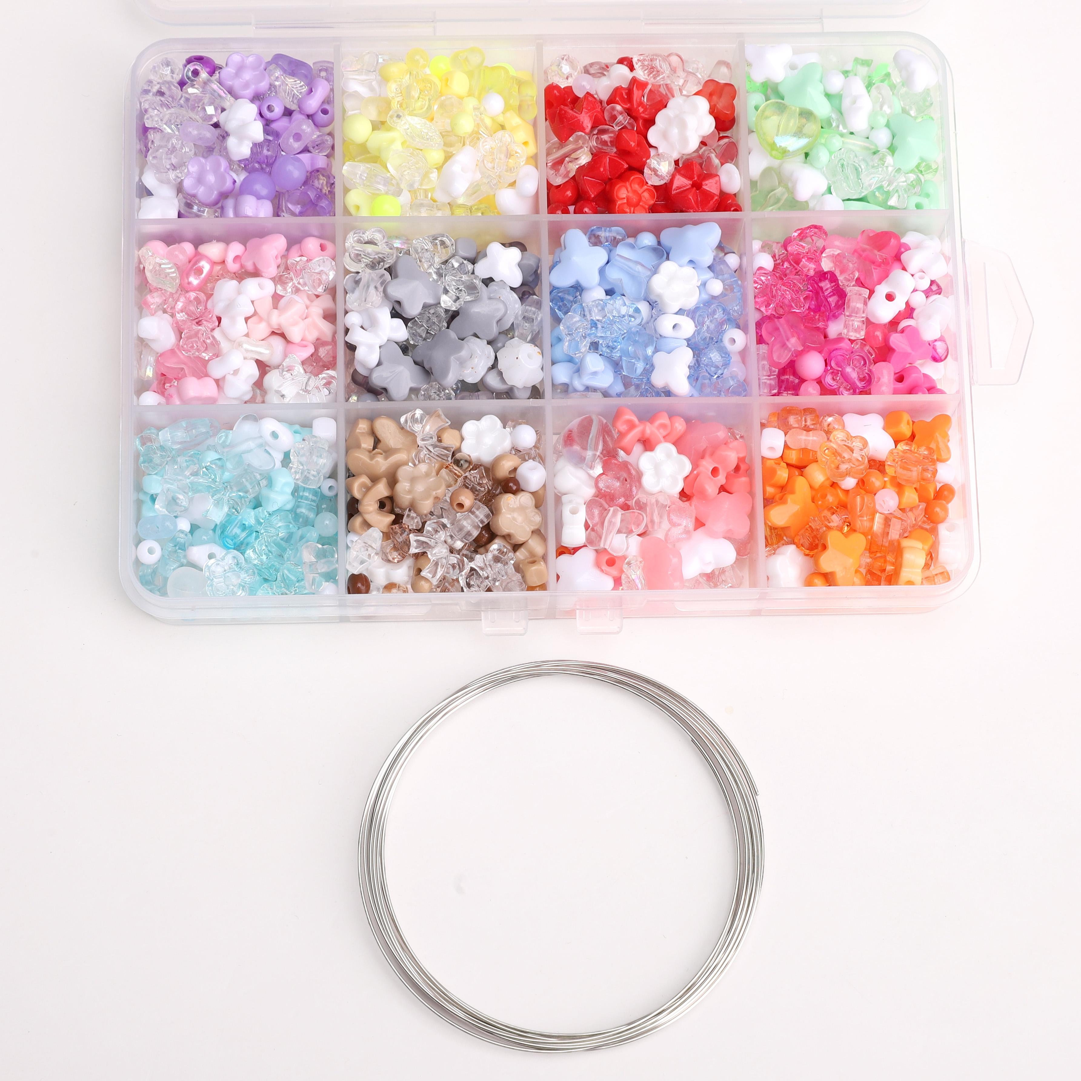 

Acrylic Mixed Round Bead Bow Flower Bead Box For DIY Jewelry Making Bracelet Necklace Accessories 2.5-10mm 600-800pcs