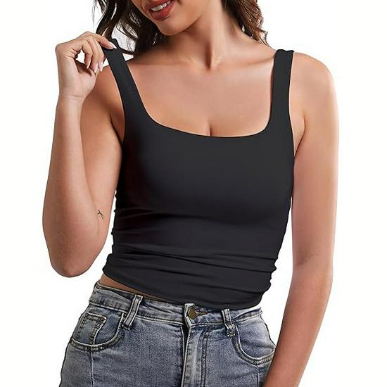 

Женская летняя майка без рукавов с квадратным вырезом - Стильный дизайн Extra Large